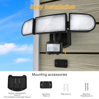 Battery Powered Led Flood Light Outdoor 1800Lm Motion Sensor Security Lights 5000K Ip65 Waterproof Wireless Flood Light Batt