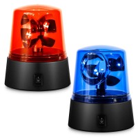 Qcdeng 1 Set Red Blue 360 Degree Rotating Strobe Light Flashing Police Light Disco Bar Party Decorative Light