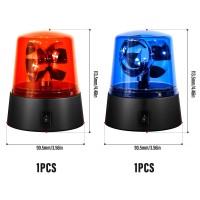 Qcdeng 1 Set Red Blue 360 Degree Rotating Strobe Light Flashing Police Light Disco Bar Party Decorative Light