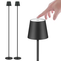 Imqsqik 2Pack Cordless Floor Lamp For Outdoorindoor Builtin 6800 Mah Battery Led Battery Operated Lamp Rechargeable With Tou