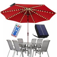 Pulivia Solar Umbrella Lights Outdoor Waterproof Solar Powered Patio Umbrella Lights Strings With 104 Leds 8 Lighting Modes Rem