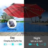 Pulivia Solar Umbrella Lights Outdoor Waterproof Solar Powered Patio Umbrella Lights Strings With 104 Leds 8 Lighting Modes Rem