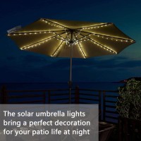 Pulivia Solar Umbrella Lights Outdoor Waterproof Solar Powered Patio Umbrella Lights Strings With 104 Leds 8 Lighting Modes Rem