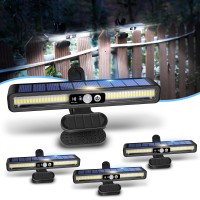 Sunlight Encounter Clip On Solar Motion Lights Outdoor Waterproof 4 Pack Solar Fence Lights Outside With 36 Leds 6000K Portab