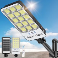 Vipzon 2000W Solar Street Lights Outdoor Solar Lights Outdoor Waterproof 6500K Solar Parking Lot Lights Commercial Dusk To Da