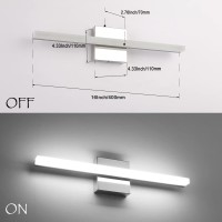 Temgin Bathroom Lights Over Mirror 16Inch Led Vanity Lights Bar 9W Ip44 Modern Light Fixture For Bathroom Silver Cool White 6000