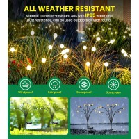 Urago Solar Garden Lights New Upgraded 2 Pack Solar Firefly Lights Sway By Wind Solar Outdoor Lights Waterproof High Flexibi