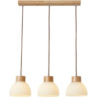 Semanhua Rustic Milk Glass Pendant Light, 3 Lights Pendant Lights For Stairwell, Round Linear White Frosted Glass Chandelier, Mid-Century Modern Lamp For Kitchen, Island, Dining Room (Color : 3 Light