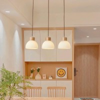 Semanhua Rustic Milk Glass Pendant Light, 3 Lights Pendant Lights For Stairwell, Round Linear White Frosted Glass Chandelier, Mid-Century Modern Lamp For Kitchen, Island, Dining Room (Color : 3 Light