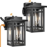 Bdrofn 2Pack Outdoor Porch Lights With Outlet Dusk To Dawn Motion Modern Outdoor Wall Lights Exterior Lighting Fixtures Waterpr