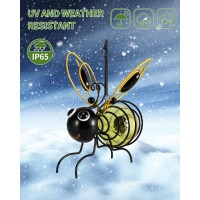 Istatue Solarpowered Hanging Bee Light Metal Led Outside Bugs With Bouncy Springs Solar Fairy Lights For Outside Garden Dec