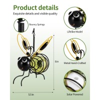 Istatue Solarpowered Hanging Bee Light Metal Led Outside Bugs With Bouncy Springs Solar Fairy Lights For Outside Garden Dec