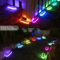 Honalia Solar Step Lights Outdoor Waterproof Led Rgb Color Changing Stick On Solar Lights Auto On Off Deck Step Lights Solar P