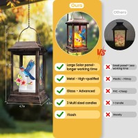 Solar Lanterns Hummingbird Outdoor Hanging Lanterns Metal Solar Lights Gardening Gift For Mom Women Mothers Day Garden Deco