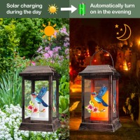 Solar Lanterns Hummingbird Outdoor Hanging Lanterns Metal Solar Lights Gardening Gift For Mom Women Mothers Day Garden Deco