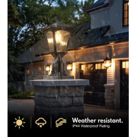 Solar Post Lights 3000K Solar Lamp Post Light Fixture With Pier Mount Base Dusk To Dawn Solar Post Lights Outdoor Waterproof F