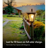 Solar Post Lights 3000K Solar Lamp Post Light Fixture With Pier Mount Base Dusk To Dawn Solar Post Lights Outdoor Waterproof F