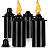 Zhulerzil Torch Replacement Canisters 16 Oz Torch Refillable Canisters Bamboo Torch Fuel Can Citronella Tabletop Torches Can