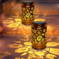 Anytalk Sunflower Solar Lantern Lights Outdoor Solar Lanterns Garden Decor Hanging Solar Lantern For Backyard Porch Patio Tabl