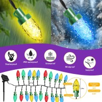 L Lampop Solar Christmas Lights Outdoor Waterproof C7 50 Led Ultra Bright Strawberry Fairy String Lights 8 Modes Solar Lights Fo