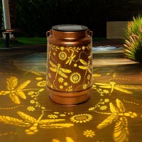 Anytalk Dragonfly Solar Lantern Lights Outdoor Solar Lanterns Garden Decor Hanging Solar Lantern For Backyard Porch Patio Tabl