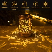 Anytalk Dragonfly Solar Lantern Lights Outdoor Solar Lanterns Garden Decor Hanging Solar Lantern For Backyard Porch Patio Tabl