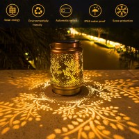 Anytalk Tree Of Life Solar Lantern Lights Outdoor Solar Lanterns Garden Decor Hanging Solar Lantern For Backyard Porch Patio T