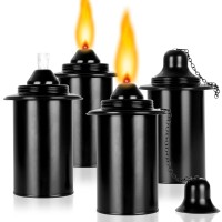 Zhulerzil Torch Replacement Canisters 12 Oz Torch Refillable Canisters Bamboo Torch Fuel Can Citronella Tabletop Torches Can