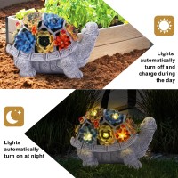 Solar Garden Statues Turtle With Succulent And 6 Led Lights 91L X 57W X 67H Outdoor Solar Turtle Decor Turtle Garden