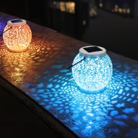 Brizled Color Changing Lantern Lights 2 Pack Outdoor Lantern Hanging Lights Solar Powered With Star Projection Rgb Solar Garde