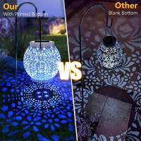 Brizled Color Changing Lantern Lights 2 Pack Outdoor Lantern Hanging Lights Solar Powered With Star Projection Rgb Solar Garde