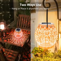 Brizled Color Changing Lantern Lights 2 Pack Outdoor Lantern Hanging Lights Solar Powered With Star Projection Rgb Solar Garde