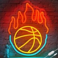 Basketball Neon Sign Led Basketball Gifts For Boys Bedroom Decor Dimmable Basketball Light Game Room Cave Wall Decor For Kids Te