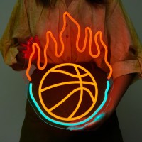 Basketball Neon Sign Led Basketball Gifts For Boys Bedroom Decor Dimmable Basketball Light Game Room Cave Wall Decor For Kids Te