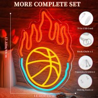 Basketball Neon Sign Led Basketball Gifts For Boys Bedroom Decor Dimmable Basketball Light Game Room Cave Wall Decor For Kids Te