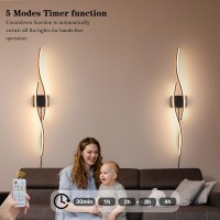 Daunton Modern Plug In Wall Sconces Set Of Two Rc Dimmable Led Plug In Wall Light Black Sconce Wall Lighting For Living Room