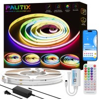 Pautix Rgb Smart Ic Cob Led Strip Light Addressable 328Ft10M Ullisted 24V Color Flowing Strip Light Multicolor Flexible Tape