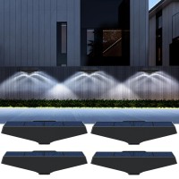 Wafting Solar Fence Lights 4 Pack, Solar Step Lights Outdoor Waterproof Ip65, Solar Deck Lights For Outdoor Stairs, Wall, Fence, Yard, Patio, Deck