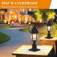 Boxcupin Solar Post Lights Outdoor 1 Pack Motion Sensor Solar Lamp Post Lights With Pier Mount Base Waterproof Outdoor Post Li