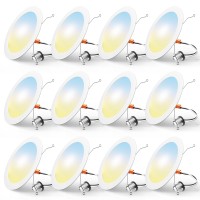 Freelicht 12 Pack Retrofit Led Recessed Lighting 6 Inch Selectable 2700K3000K4000K5000K6000K Dimmable Flat Led Can Lights