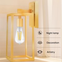 Outdoor Wall Light Fixtures, Exterior Golden Waterproof Lanterns, Porch Sconces Wall Mounted Lighting With Glass Shades, E26 Sockets Wall Lamps For Patio Front Door Entryway (Bulb Not Included)