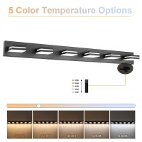 Sinerise Led Modern Bathroom Vanity Light Fixtures 6Light 48Inch5Cct Dimmable Matte Black Modern Acrylic Bathroom Wall