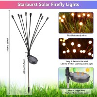 Brizlabs Solar Garden Lights 4 Pack 32 Led Solar Powered Firefly Lights 2 Modes Solar Swaying Lights Waterproof Globe Pathway