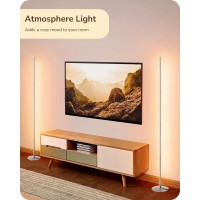 Edishine Led Corner Floor Lamp Minimalist Dimmable Mood Light Adjustable Height 575 Standing Tall Lamp For Living Room Be