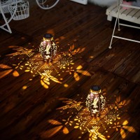 Stargarden Solar Lantern 2 Pack Decorative Solar Lanterns Outdoor Waterproof Solar Lights Outdoor Hollow Out Hummingbird Patte