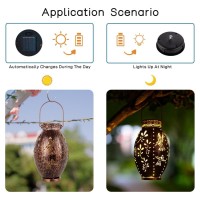 Stargarden Solar Lantern 2 Pack Decorative Solar Lanterns Outdoor Waterproof Solar Lights Outdoor Hollow Out Hummingbird Patte