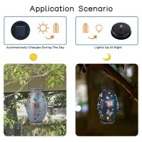 Stargarden 2Pack Outdoor Solar Lanterns Hollow Out Metal Garden Light Decorative Hanging Solar Lights Solar Lanterns Outdoor W