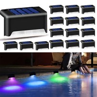 Kej Solar Lights Outdoor Valentines Day Decorations Color Changing Solar Deck Lights Led Step Light Waterproof Pool Accessor