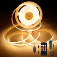 Axmotut Cob Led Strip Lights With Rf Remote 24V 164Ft Warm White Dimmable Led Light Strips High Bright 2700K Led Lights With