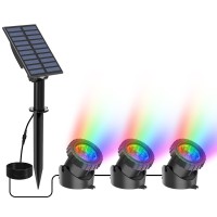 Crepow Solar Underwater Pond Lights Super Bright Rgb Led Submersible Pond Lights Color Changing Spotlights Ip68 Waterproof Foun